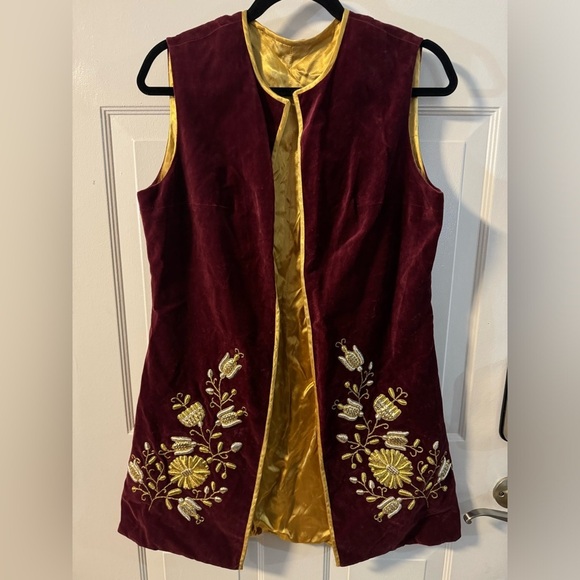 VTG 1930s Polish Embroidered Velvet Lined Vest 
Renaissance Boho Fairy Indie - Picture 7 of 15